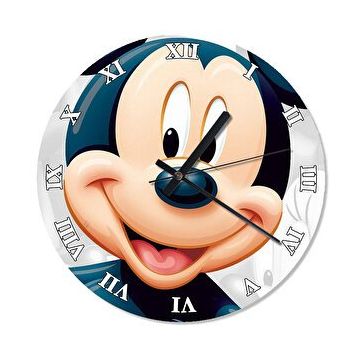 Tablomega Mutlu Mickey Mouse Baskılı 50x50 cm Duvar Saati