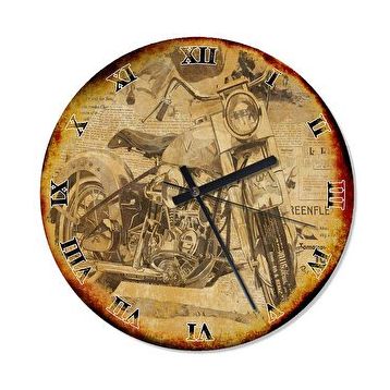 Tablomega SAAT-1048-50 Motorsiklet Zamanı Sessiz 50cm Çap Duvar Saati