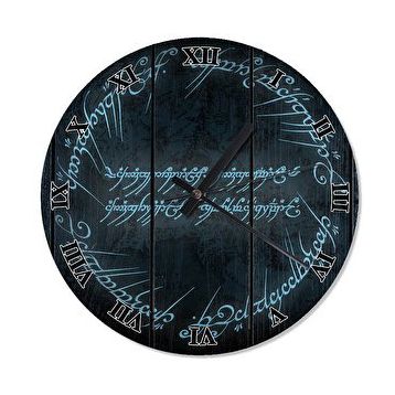 Tablomega SAAT-1074-50 Yüzüklerin Efendisi Elfçe Sessiz 50 cm Çap Duvar Saati