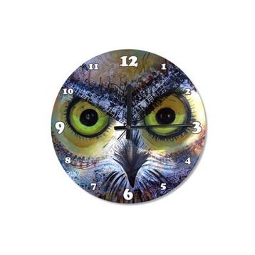 Tablomega SAAT-242-30 Yeşil Gözlü Baykuş Sessiz 30 cm Çap Duvar Saati