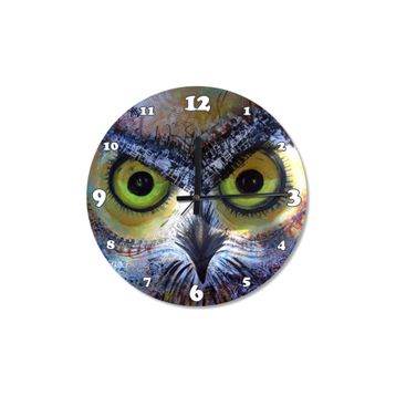 Tablomega SAAT-242-30 Yeşil Gözlü Baykuş Sessiz 30 cm Çap Duvar Saati
