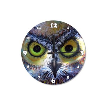 Tablomega SAAT-242-30 Yeşil Gözlü Baykuş Sessiz 30 cm Çap Duvar Saati