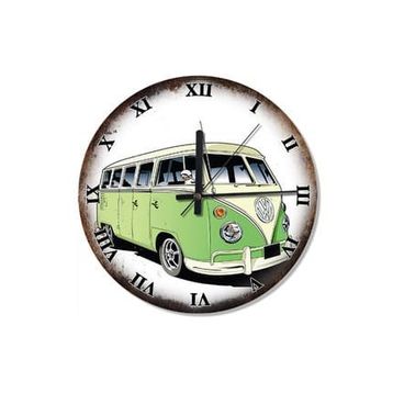 Tablomega SAAT-426-30 Yeşil Vosvos Minibüs Sessiz 30 cm Çap Duvar Saati