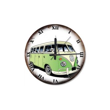 Tablomega SAAT-426-30 Yeşil Vosvos Minibüs Sessiz 30 cm Çap Duvar Saati