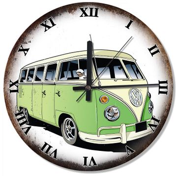 Tablomega SAAT-426-30 Yeşil Vosvos Minibüs Sessiz 30 cm Çap Duvar Saati