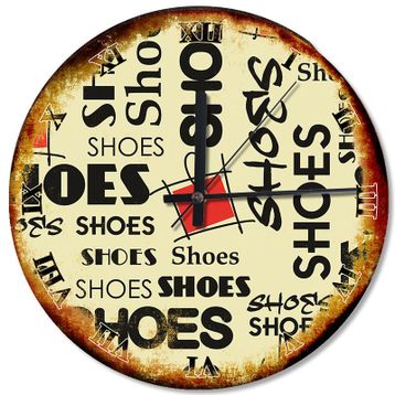 Tablomega SAAT-506-30 Shoes Afişleri Sessiz 30cm Çap Duvar Saati