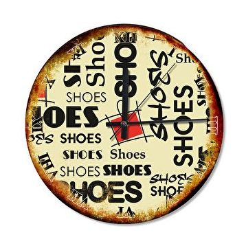 Tablomega SAAT-506-30 Shoes Afişleri Sessiz 30cm Çap Duvar Saati