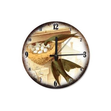 Tablomega SAAT-558-30 Kırlangıçlar Ailesi Ve Yuvası Analog 30cm Çap Duvar Saati
