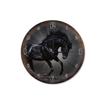 Tablomega SAAT-574-30 Siyah Yarış Atı Analog 30 cm Çap Duvar Saati