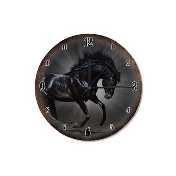 Tablomega SAAT-574-30 Siyah Yarış Atı Analog 30 cm Çap Duvar Saati