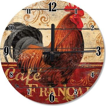 Tablomega Saat-630-50 Kahve Saatinde Horoz Analog 50 cm Duvar Saati