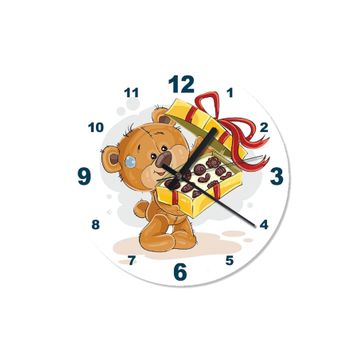 Tablomega SAAT-882-30 Sevimli Ayı Baskılı 30 cm Çap Duvar Saati