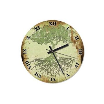Tablomega SAAT-963-30 Yeşil Ağaç Çocuk Odası 30cm Çap Duvar Saati