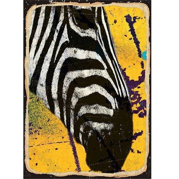 Tablomega Sarı Fon Zebra Desenli Mdf Tablo