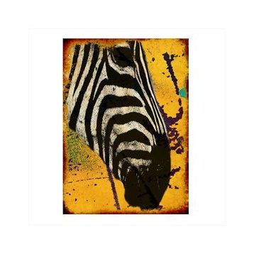 Tablomega Sarı Fon Zebra Desenli Mdf Tablo