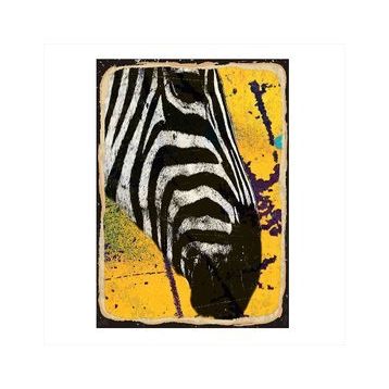 Tablomega Sarı Fon Zebra Desenli Mdf Tablo