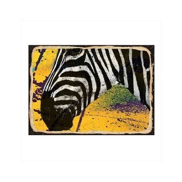 Tablomega Sarı Fon Zebra Desenli Mdf Tablo