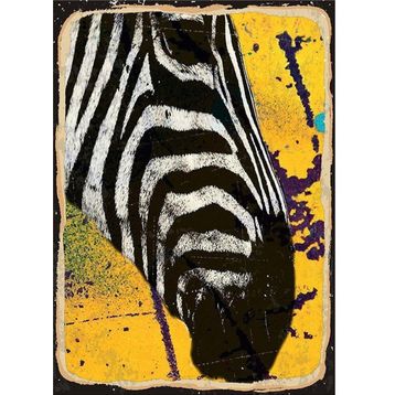 Tablomega Sarı Fon Zebra Desenli Mdf Tablo