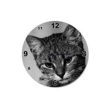 Tablomega Sevimli Kedi Ahşap Duvar Saati Duvar Saati