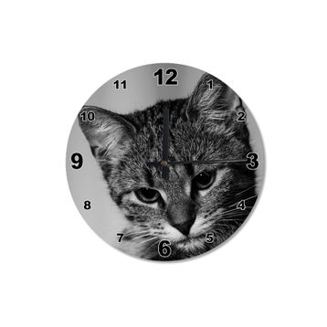 Tablomega Sevimli Kedi Ahşap Duvar Saati Duvar Saati