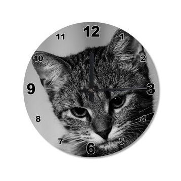 Tablomega Sevimli Kedi Ahşap Duvar Saati Duvar Saati
