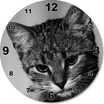 Tablomega Sevimli Kedi Ahşap Duvar Saati Duvar Saati