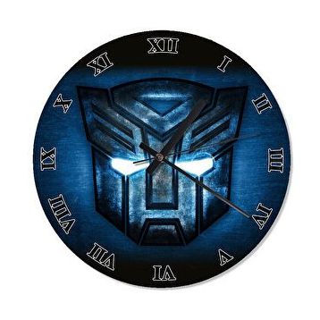 Tablomega transformers logo Desenli 30x30 cm Duvar Saati
