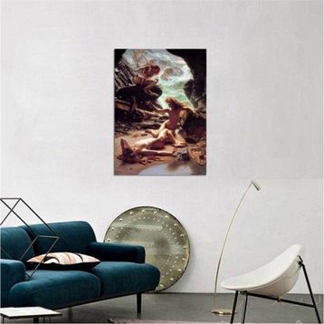 Tablosan B-19-075 Fırtına Perileri Mağarası Edward Poynter Yağlı Boya 100x140 cm Kanvas Tablo