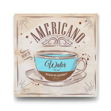 Tabloshop Americano Kahve Tarifi 100x100 cm Tablo