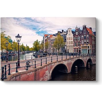 Tabloshop Amsterdam Köprü Kanal 100x70 cm Tablo