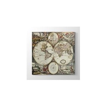 Tabloshop Antik 1690 Dünya Haritası 60x60 cm Tablo