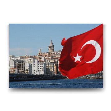 Tabloshop Galata Kulesi Türk Bayrağı 45x30 cm Tablo