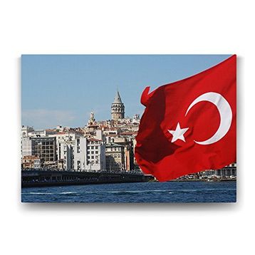 Tabloshop Galata Kulesi Türk Bayrağı 45x30 cm Tablo