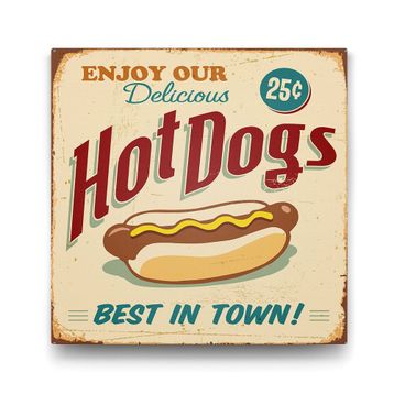 Tabloshop Hot Dogs 50x50 cm Tablo