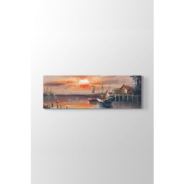 Tabloshop İskele Gemi 120x40 cm Tablosu