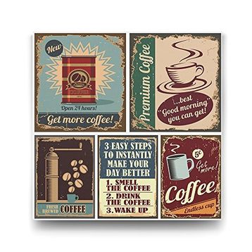 Tabloshop Kahve Retro Kolaj 50x50 cm Tablo