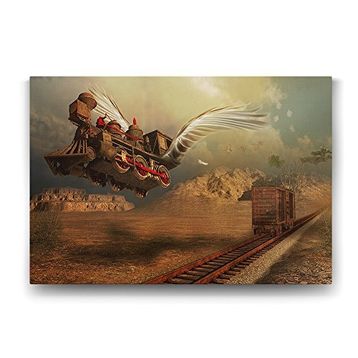 Tabloshop Kanatlı Tren 100x70 cm Tablo