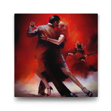 Tabloshop Kırmızı Renkte Tango 80x80 cm Tablo