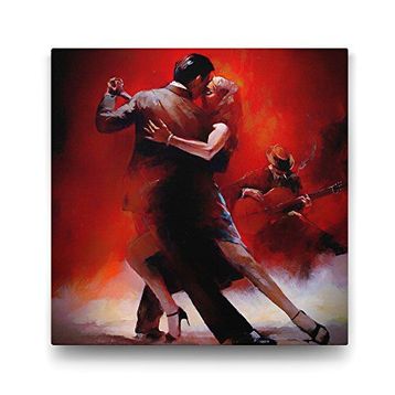 Tabloshop Kırmızı Renkte Tango 80x80 cm Tablo