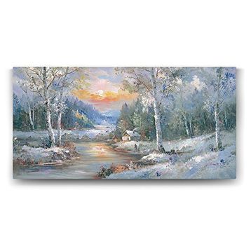 Tabloshop Kış Orman Manzarası 160x80 cm Tablo