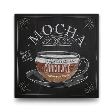 Tabloshop Mocha Kahve Tarifi 90x90 cm Tablo