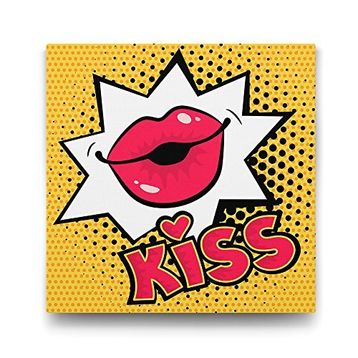 Tabloshop Popart Öpücük 40x40 cm Tablo