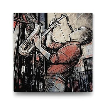Tabloshop Saksafon Çalan Adam 90x90 cm Tablo