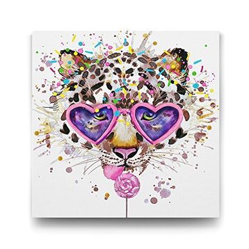 Tabloshop Sevimli Leopar 90x90 cm Tablo