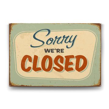 Tabloshop Sorry Closed 100x70 cm Tablo