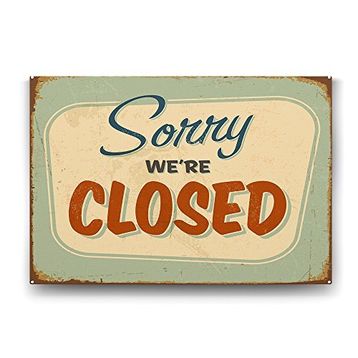 Tabloshop Sorry Closed 100x70 cm Tablo