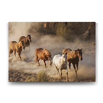 Tabloshop Yabani Atlar 140x100 cm Tablo