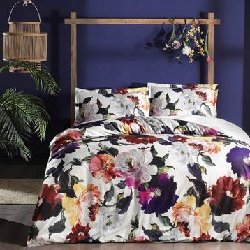 Taç 3254 Saten Alessa Çift Kişilik Sarı Nevresim Takımı