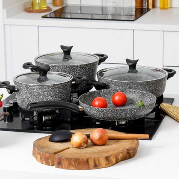 Taç 3454 Master Cook Gri 7 Parça Tencere Seti