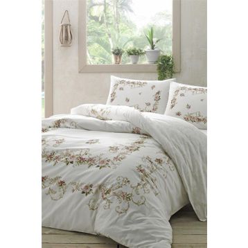 Taç 3464 Ranforce Bellarose Pembe Çift Kişilik Nevresim Takımı